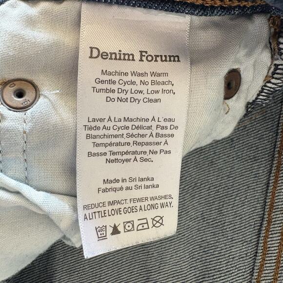 Denim Forum Aritzia Yoko High Rise Ankle Slim Button Fly Blue 26 Organic Cotton - Picture 3 of 9